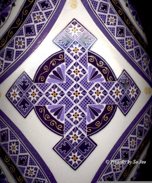 Purple Cross Ukrainian Easter Egg Pysanky By So Jeo